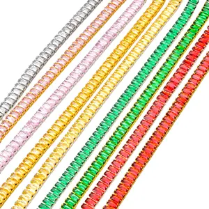 Rechthoek Kristal Glas Zirkoon Ketting Hoge Glanzende Kwaliteit Diamant Applique Trim Voor Nail Art Ketting Diy Sieraden Kleding