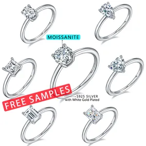 2024 New Engagement Ring Moissanite Rings S925 Sterling Silver Lady Moissanite Ring For Wedding