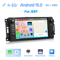 Podofo 7 pouces autoradio 6 + 128G autoradio pour Jeep/Chevrolet/Chrysler/Dodge sans fil Carplay WIFI GPS RDS EQ unité principale de voiture