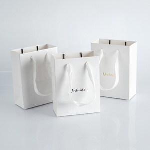 15x6x20cm <b>Small</b> <b>White</b> Luxury Gift Paper Shopping <b>Bag</b> for Jewelry Custom Printed with Ribbon Handle Multiple Sizes Available - Product Image 2