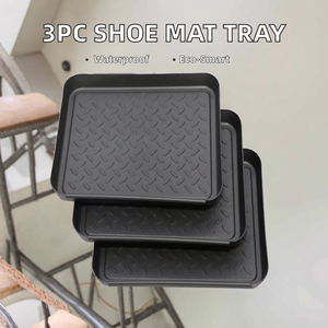Lot de 3 plateaux à chaussures modernes en plastique, type sur pied, multifonctionnels, étanches, de haute qualité, pour rangement individuel – Offre spéciale - Product Image 2