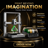 Nouvelle imprimante 3D Profit avec nivellement automatique, écran haute résolution, impression WiFi/USB, matériaux PLA/TPU/PETG, garantie 1 an, buse