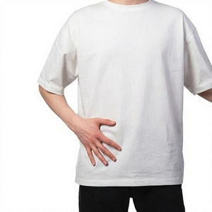 Camiseta Oversize de Corte Cuadrado para Hombre, Tejido de Algodón, Cuello Redondo, Manga Corta, Color Sólido, Logotipo Personalizado, Estilo Urbano - Product Image 2