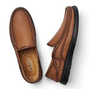 Men's Slip-on <strong>Loafers</strong> Walking <strong>Shoes</strong> Comfortable Handmade Genuine Leather Casual <strong>Shoes</strong> - Product Image 1