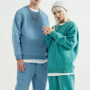 Felpa da uomo oversize oversize girocollo tinta unita girocollo Unisex di alta qualità