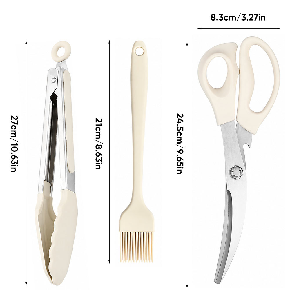 1 Set - Scissors+Tongs+Brush