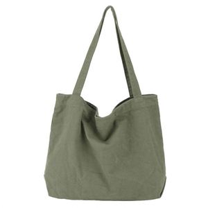 Bolsa de Mano de Lona de Algodón de 16 oz, Gran Capacidad, con Bolsillo Interior, Doble Uso, para Estudiantes, Viajes, Compras, Bolsa de Hombro - Product Image 5