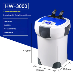 Filtre externe SUNSUN HW-3000 - Fréquence variable et lumière UV, filtre silencieux 3000L/H pour aquariums de 100 à 300L - Product Image 6