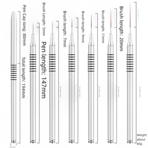 Pinceaux professionnels de luxe pour nail art, ultra-fins, multifonctionnels, avec manche en métal bronze souple et durable, pour la vente en gros - Product Image 6