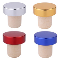 Bouchon de liège en T à l'épreuve des regards avec dessus en bois Logo personnalisé Bouchon de bouteille de vodka Bouchon de vin en bois