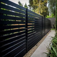 Panel Slat Horizontal Modern DIY, logam campuran aluminium tahan lama tahan air ramah lingkungan mudah dirakit privasi pagar
