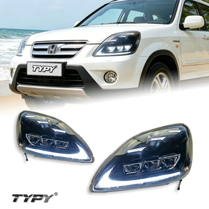 Conjunto de faros delanteros TYPY para Honda CRV 2004-2006, conversión de lentes láser, luces diurnas LED y luces direccionales secuenciales - Product Image 1