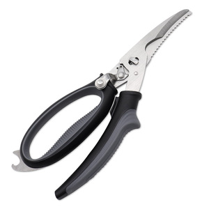 <b>Kitchen</b> <b>Scissors</b> Stainless Steel Straight Head Black Gray Home Use Multi Purpose Shears For Fish And Chicken Bone Cutting - Product Image 3