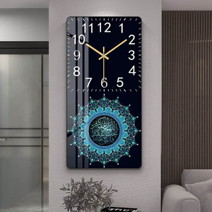 Horloge murale silencieuse à cadre en polyéthylène, style nature morte, en porcelaine de cristal islamique, pour décoration intérieure, <span class=keywords><strong>prix</strong></span> de gros - Product Image 1