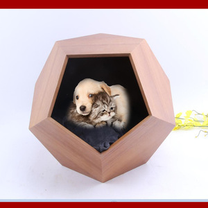 Casa geométrica de forma irregular de cueva para mascotas de madera de patrón sólido de alta calidad para gatos - Product Image 4