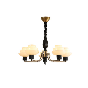 Lámpara de techo redonda dorada de estilo retro francés con LED E27 y múltiples cabezales para dormitorio o estudio. - Product Image 4