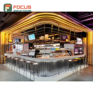 เคาน์เตอร์บริการกาแฟพรีเมียม ชั้นวางเครื่องชงกาแฟ โซนทำงานบาริสต้า แผงสีขาว เคาน์เตอร์คาเฟ่ - Product Image 1