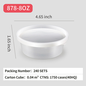 Gobelet à soupe rond en plastique PP transparent jetable, résistant aux micro-ondes, pliable, pour soupe chaude, charcuterie, réfrigérateur - Product Image 3
