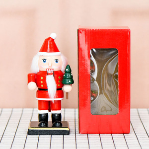 Statues Casse-Noisette Père Noël en Bois de 16cm avec Mâchoire Mobile pour Cadeau de Noël - Product Image 1