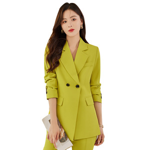 Women's Professional Two Piece Suit Set Spring Autumn Korean Style Casual Wide Leg Pants Anti Wrinkle Polyester Fiber - Product Image 5