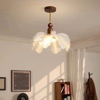 Lustre suspendu en papier PUSAS, alimenté par courant alternatif, abat-jour en forme de fleur, LED blanc chaud, base en métal, moderne, grande taille, luminaire pour salon, 3 ans de garantie