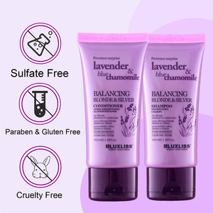 Luxliss hoa oải hương bạc tóc dầu gội chống Brass tóc vàng chăm sóc loại bỏ tông màu vàng du lịch kích thước màu tím dầu gội và điều hòa - Product Image 3