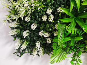 Paneles de valla de cobertura de césped <span class=keywords><strong>artificial</strong></span> alto para exteriores espiral de plástico boj hojas de pino flores pared verde para ocasión de boda - Product Image 3