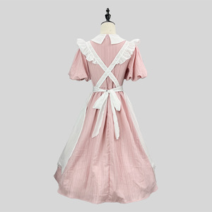 Classic Japanese Maid Costume Pink White Ruffle Dress Women Cosplay Outfit - Product Image 3
