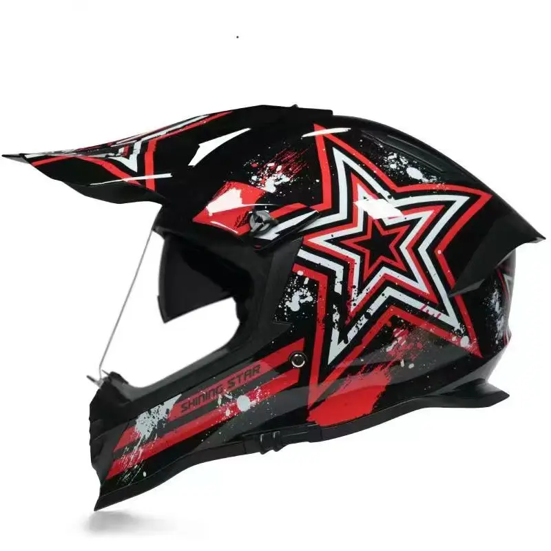 2022 New Decals ABS Four Seasons Winter Riding Helmets Cross Double Visor Motocross Helmet Casco Moto