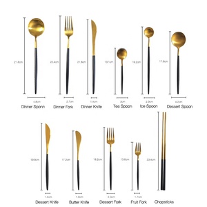 <span class=keywords><strong>Portugal</strong></span> <span class=keywords><strong>de</strong></span> metal Oro Negro mango largo cubiertos vajilla tenedor cuchara cuchillo para hotel <span class=keywords><strong>de</strong></span> las Partes - Product Image 2