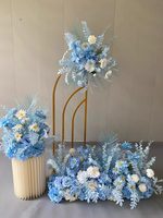 Décoration de fête moderne en fleurs artificielles en soie sur panneau KT pour scène, podium et zone d'accueil, Floristerie fabriquée en Chine