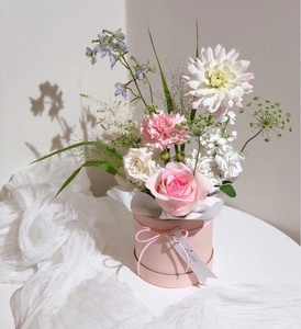 TC Biểu Tượng Tùy Chỉnh Bán Buôn Giấy Bao Bì Xi Lanh Hộp Quà Tặng Valentine Các Bà Mẹ Hoa Hồng Bó Hoa Vòng Hộp Hoa - Product Image 2