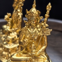Statue de Bouddha dorée 24 carats, sculpture en feuille d'or véritable, art pour collection, cadeau ou mascotte