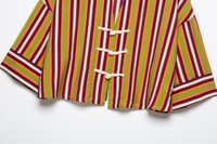 PB&ZA Vente en gros Nouveautés d'été Chemise femme Col rond Col en V Manches larges Rayée Bouton nœud corde 3031317
