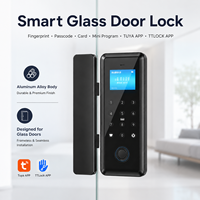 Serrure de porte intelligente sans perçage, biométrique, empreinte digitale, WiFi, application Tuya, serrure numérique électronique pour verre