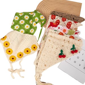 <span class=keywords><strong>Fascia</strong></span> per <span class=keywords><strong>capelli</strong></span> con fiori forati fatti a mano da donna in cotone lavorato a maglia scialle <span class=keywords><strong>Bandana</strong></span> sciarpa diretta alla fabbrica - Product Image 1