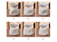 Brûleur d'huile aromatique en céramique blanche écologique de haute qualité, fait à la main, non électrique, hautement parfumé, chauffe-cire, décoration d'intérieur