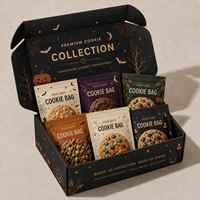 Emballages alimentaires flexibles personnalisés transparents à trois côtés thermosoudés pour biscuits, sachets individuels pour biscuits avec logo