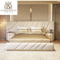 Lit de Luxe King Size BS Deux Personnes, Design Italien, Ensemble de Meubles de Chambre de Luxe pour Villa et Hôtel