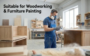 MinPar 8900 Half <b>Face</b> Gas Respirator Liquid Silicone Adjustable Nose Clip 170 L/min Fan Airflow Organic Vapor Dust Protection - Product Image 4