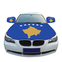 Drapeau de voiture personnalisé pour l'extérieur, 115x155cm, drapeau kosovar élastique, taille adaptable, bannière, couvre rétroviseur, option de drapeau pour capot de voiture pour les voitures kosovares