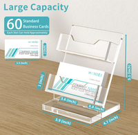 Présentoir de cartes de visite en acrylique écologique à 2 niveaux, transparent, moderne et luxueux, pour bureau ou exposition, capacité de 120 cartes