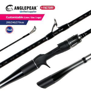 <span class=keywords><strong>Canne</strong></span> à pêche à la ligne 2,03m 2,4m 2,7m en carbone 30T avec poignée en carbone et anneaux FUJI pour la pêche au black bass en eau douce (casting et spinning) - Product Image 2