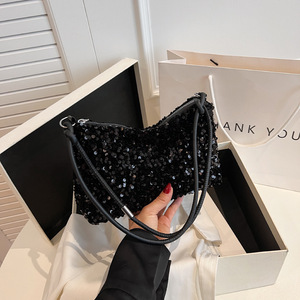 Sparkly Sequin Classic Mini Evening Clutch Shoulder Handbag Chain Strap Magnetic Closure Glitter <b>Purse</b> Fashionable Chic <b>Small</b> - Product Image 2