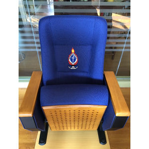 เก้าอี้หอประชุมพลาสติกพับได้ทำจากไม้สำหรับโรงละครโบสถ์รัฐบาลสำหรับใช้ในโรงแรมพร้อมแผ่นเขียน - Product Image 6