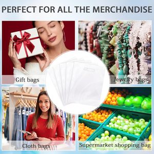 Clear Plastic Gift <b>Bags</b> 12x15 Inch With Die Cut Handle For Gift Packaging Retail Shopping <b>Medium</b> <b>Size</b> - Product Image 6