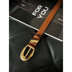 Ceinture pour femme avec boucle en D symétrique, boucle en cuivre, style décontracté, aspect cuir marron, ceinture en tissu pour vous - Product Image 3