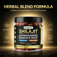 Gummies véganes OEM - Complément de Shilajit de l'Himalaya, Ashwagandha et Maca noire pour le soutien énergétique