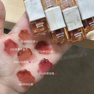 HERORANGE Dew Mirror Lip Glaze ไม่ติดแก้ว ติดทนนาน สีนมกาแฟไทย ฉ่ำวาวดุจคริสตัล เจลลี่สีแดง ลิปกลอสสำหรับสาวๆ - Product Image 5