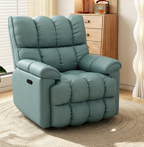 Fauteuil d'appoint rembourré en tissu crème, dossier haut, pivotant et inclinable, pour salon ou coin lecture - Product Image 3